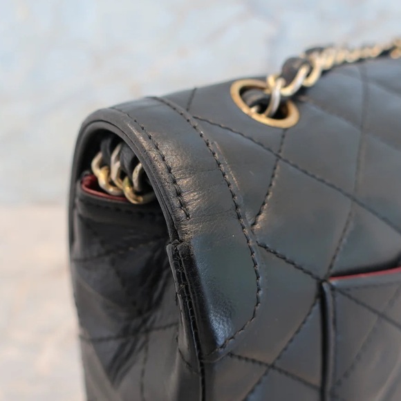 Authentic CHANEL double flap two color hardware Paris lambskin classic bag - Picture 8 of 16